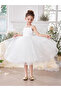 Girls White Embellished Strappy Mesh Midi Dress - 3