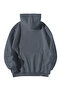 Unisex Anthracite Oversized Hoodie - Dopamax Death Metal Typography Printed 3 Thread Ş Fleece-Lined Sweatshirt - 2