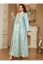 Women Textured Faux Pearl Detail Jalabiya - 4