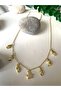Fatma Ana Gold Steel Necklace with Hand and Moon Figures - 3