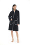 Athena Kimono Women's Bathrobe - Black 100% Cotton