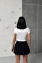 Square Neck White Lace Detail Crop Blouse - 5