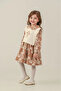 Girl's Floral Embroidered Muslin Eid Dress - 3