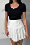 Square Neck Black Lace Detail Crop Blouse - 3