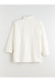 Lcw Modest Beige Mock Neck Embroidered Fleece Women's Sweatshirt Tunic W5Kj08Z8 - 6