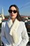 Women's White Plush Scarf |   Soft Textured Premium Winter - 3