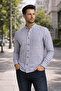 Men's Slim Fit Slim Fit Long Sleeve Lycra Square Patterned Snap Fastener Men's Shirt