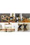 OneDcor 3-Tier Metal Bar Cart with Tempered Glass Shelves - Versatile Serving Trolley - 7