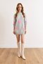 Women's Gray Heart Detailed Soft Textured Knitwear Tunic Dress Elb-19002284 - 2