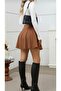 High Waist Super Stretchy Mini Flared Skirt - 2