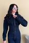 Corset Cuff Crop Jacket - Navy Blue Navy Blue