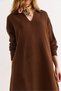 Women's Bitter Brown Polo Neck Midi Knit Dress Elb-19002582 - 6