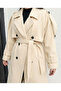 Women's Stone Epaulet Detail Belted Oversized Long Cashmere Coat Per9540 - 3