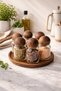 Acacia Lid Glass Spice Jar Set of 6 – with Wooden Presentation Plate, 28 cm Diameter - 4