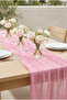 Nuvé |   Pink 100% Cotton Tulle Runner, Bohemian, Wedding Engagement Organization Tablecloth 90 X 200 cm - 5