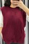 Knitwear Sweater Detailed Double T-Shirt Set - Burgundy Bordo - 2