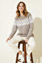 Jacquard Knitwear R4509 Milky Brown - 4