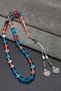Blue Red Color Filtered Powder Amber Prayer Beads, Gift Prayer Beads - 7