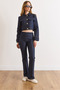 Women's Navy Blue Top Lined Jacket Bottom Stitching Detailed Trousers Denim Suit Tkm-19000471 - 6