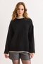 Women's Black Striped Detail Soft Textured Knitwear Sweater Kzk-19001129 - 2