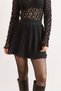 Women's Black Elastic Waist Shorts Mini Pleated Skirt Etk-19000391 - 2