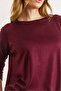 Women's Burgundy Raglan Sleeve Mercerized Thin Flowy Sweater Kzk-19001100 - 4