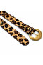 Women's Suede Belt – Oval Antique Gold Buckle – 4.5 cm Width - 3
