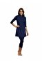 Half Zipper Three Quarter Sleeve Semi Covered Hijab Swimsuit - 2