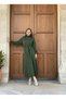 Women's Belt Detailed High Collar Long Winter Dress - 3