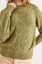Women's Light Khaki Lace-Like Knit Soft Textured Knitwear Sweater Kzk-19001053 - 4