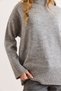 Women's Gray Crew Neck Skirt Thick Fleece Loose Fit Sweater Kzk-19001128 - 4