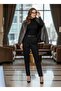 Belted Women's Skinny Leg Fabric Trousers - 3