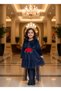 Navy Blue Girls' Special Occasion Dress with Fur Bolero - 4