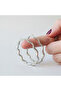 No-Hole Pinch Clip-On Ring Women's Earrings - Steel Zigzag Model