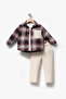 Plaid Shirt & Pocket Detail Boys' 3-Piece Transitional Set 9091 - 4
