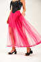 Piped Detail Mini Tulle Skirts Made of Single Layer Tulle - 4