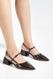 Women's Brown Kilasik Heels 3 cm Heel Pointed Toe - 3