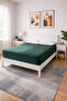 100% Cotton Elastic Towel Bed Sheet Emerald Green Soft Textured Washable King Size 180X200 cm - 3