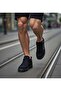 Men's Black Lace-Up Leather Classic Shoes Casual Sports Stylish High Flat Sole Comfortable Sneaker - 8