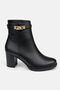 Women's Genuine Leather Thick Heeled Non-Slip Sole Zippered Black Winter Ankle Boots 2599