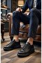 Men's Black Casual Lace-Up Sneakers High Thick Sole Comfortable Comfortable Style Sneakers
