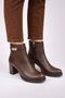 Women's Genuine Leather Thick Heeled Non-Slip Sole Zippered Black Winter Ankle Boots 2599