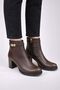 Women's Genuine Leather Thick Heeled Non-Slip Sole Zippered Black Winter Ankle Boots 2599 - 4