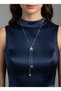 Vip Steel Zircon Stone Silver Silver Star Y Necklace – Adjustable, Break Resistant Chain