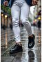 Men's Black Casual Lace-Up Sneakers High Thick Sole Comfortable Comfortable Style Sneakers - 8