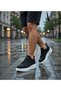 Men's Black and White Casual Lace-Up Leather Comfortable Sneaker Flexible Thick Comfortable Sole Walking Shoes - 7