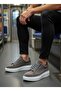 Men's Gray White Casual Lace-Up Sports Shoes High Thick Sole Comfortable Stylish Sneaker - 6