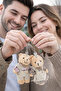Dear Wife Friend Combination Teddy Bear Plush Keychain Set (1 Girl 1 Boy Teddy Bear)