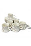 6-Person Turkish Coffee Cup Set |   White Patterned |   Gold Detailed Porcelain - 2