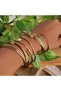 Armora Model Gold Color Lacquer Coated Flat Spiral Modern Handcuff Bracelet - 3